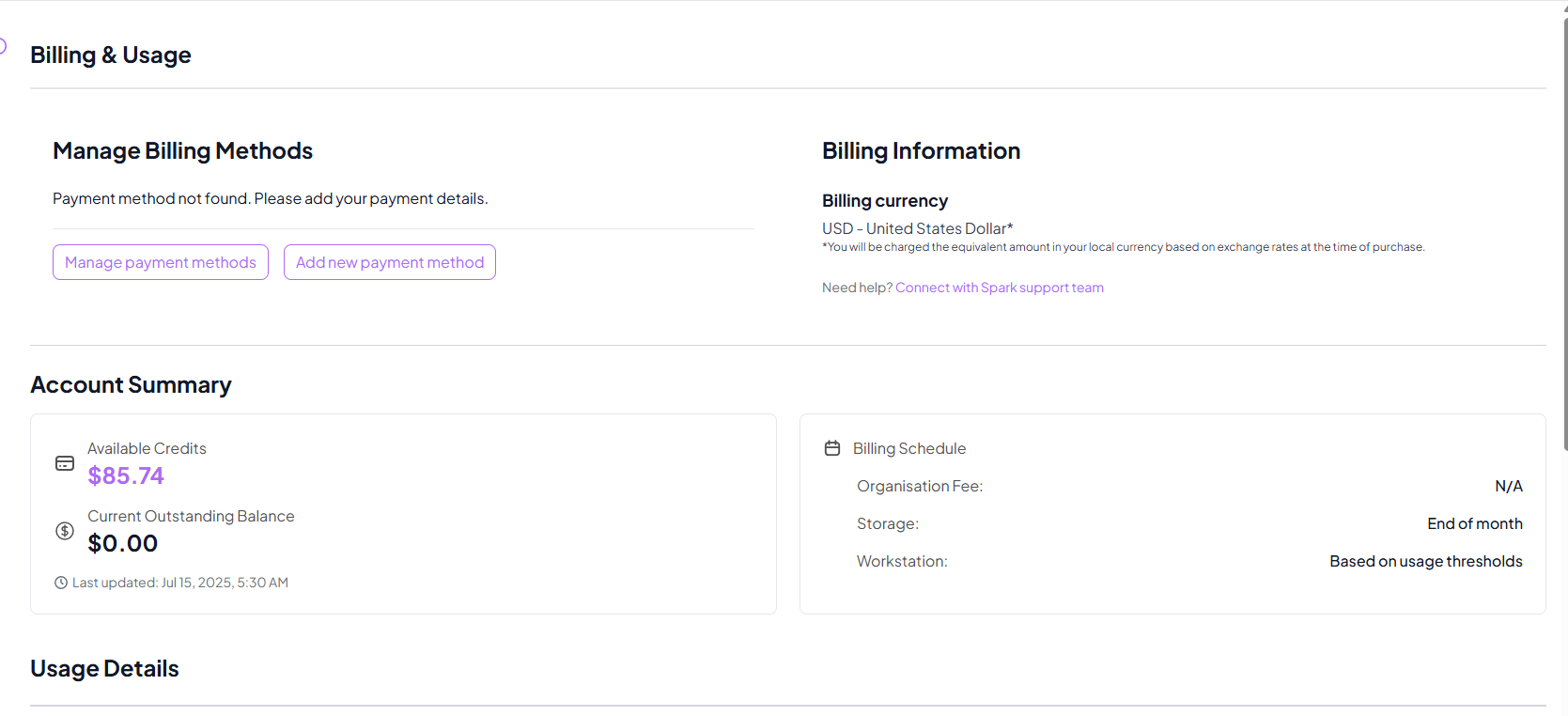 Workstation Billing Overview