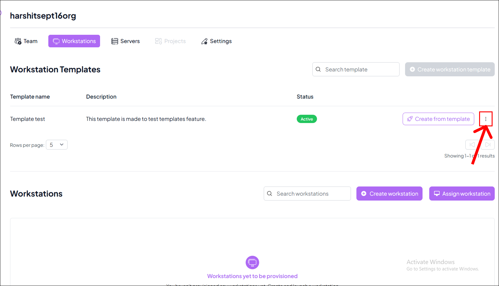 Open Template Options