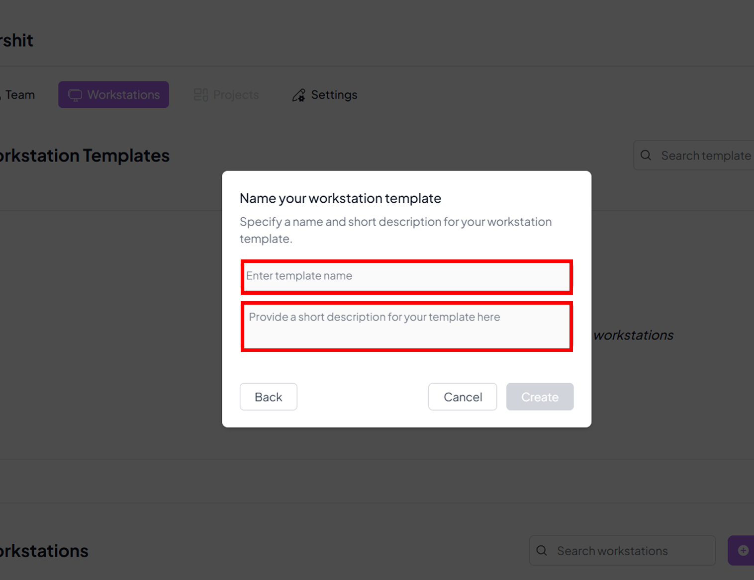 Enter Template Details