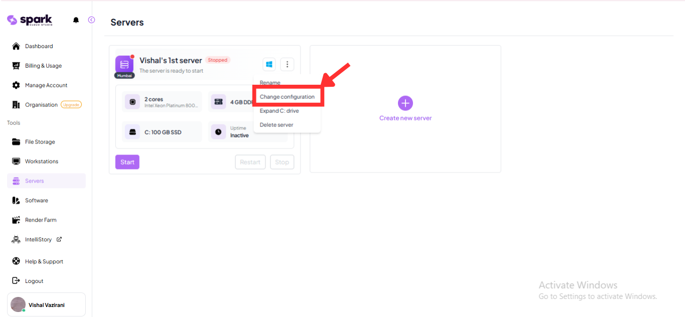 Change Configuration Button