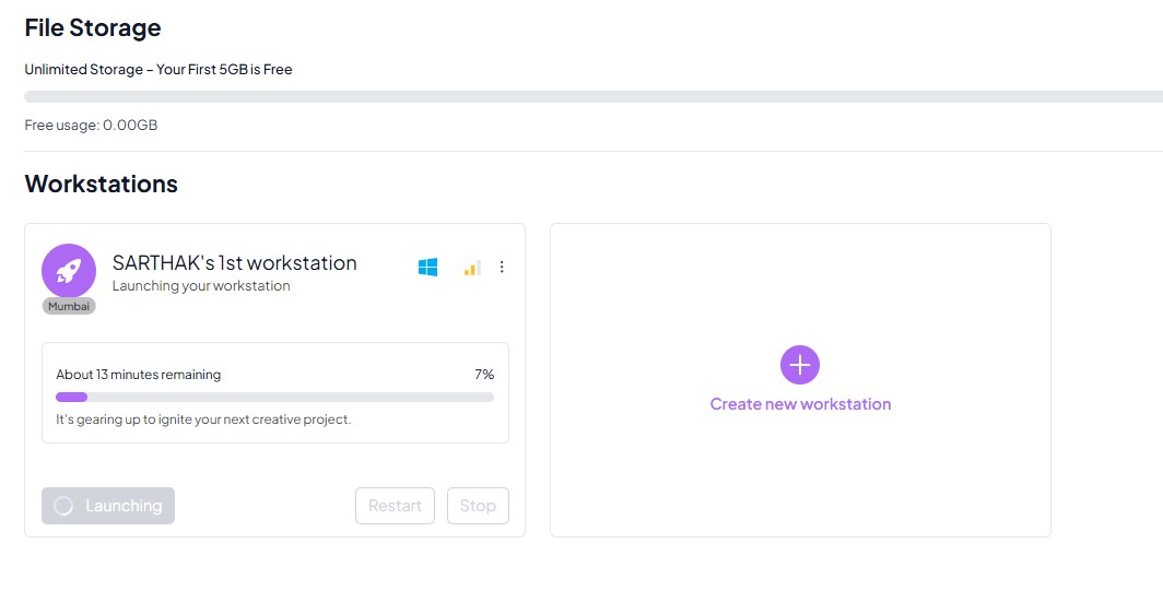 Launching workstation